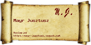 Mayr Jusztusz névjegykártya